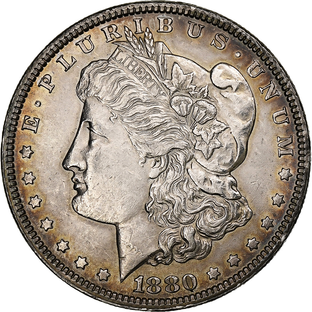 United States, Morgan dollar, 1880, Philadelphia, Silver, AU(50-53), KM:110