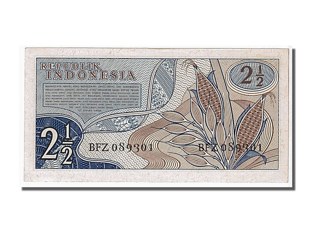 Biljet, Indonesië, 2 1/2 Rupiah, 1961, NIEUW