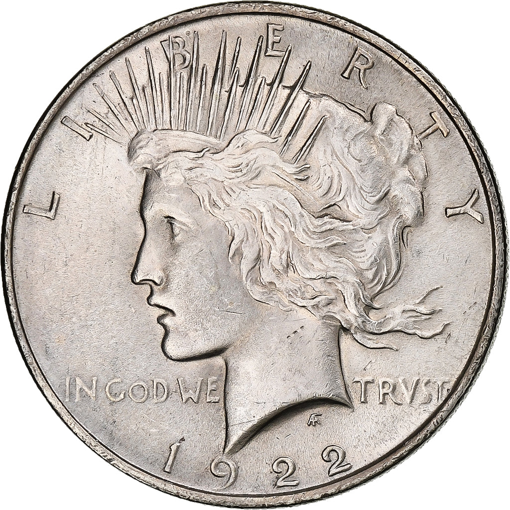 États-Unis, Peace Dollar, 1922, Philadelphie, Argent, TTB+, KM:150