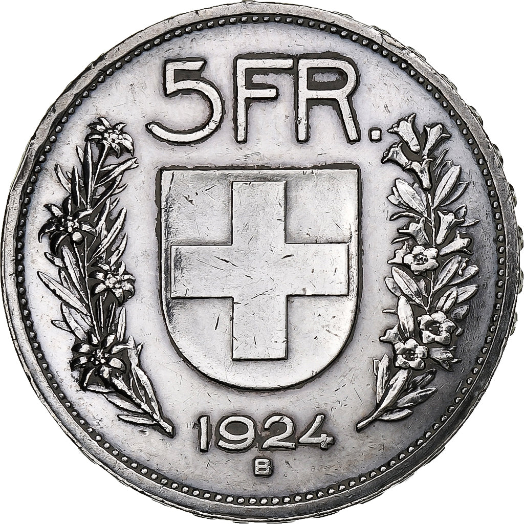 Suisse, 5 Francs, 1924, Bern, Argent, TTB+, KM:38