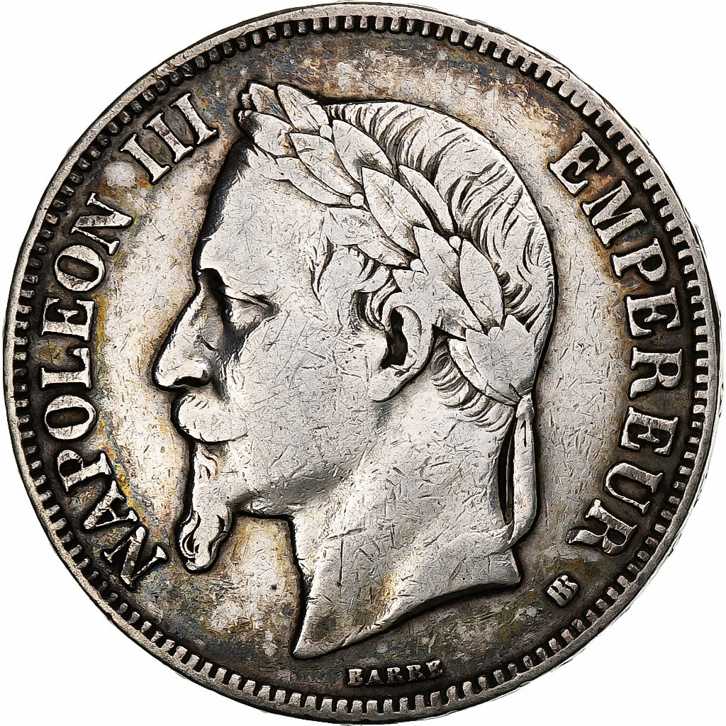 France, Napoleon III, 5 Francs, 1868, Strasbourg, Silver, VF(30-35)