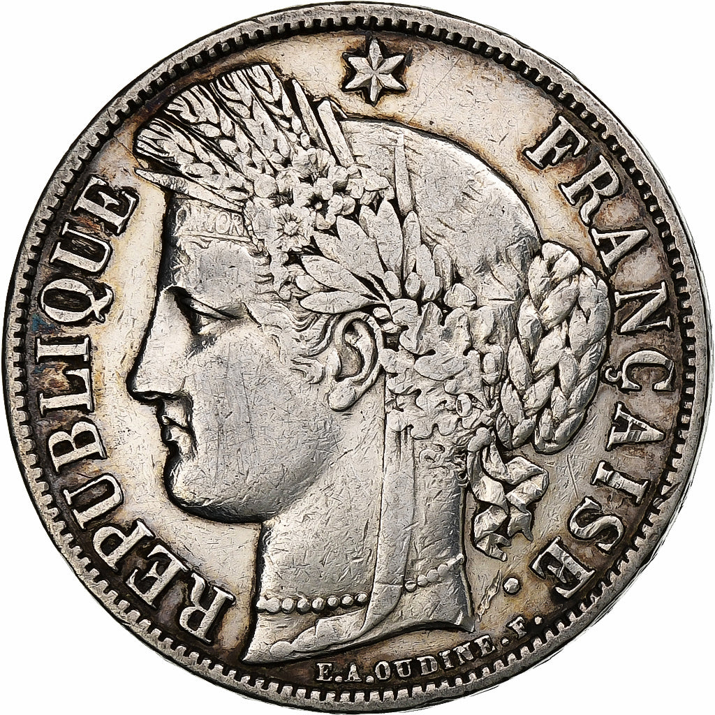 Francia, 5 Francs, Cérès, 1851, Paris, Plata, MBC, Gadoury:719, KM:761.1