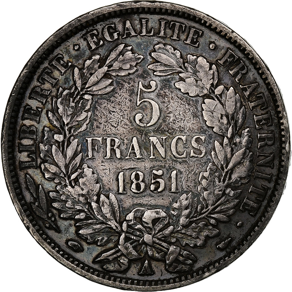 Francia, 5 Francs, Cérès, 1851, Paris, Plata, MBC, Gadoury:719, KM:761.1