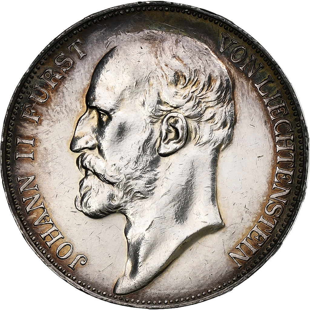 Liechtenstein, Prince John II, 5 Franken, 1924, Silver, AU(50-53), KM:10