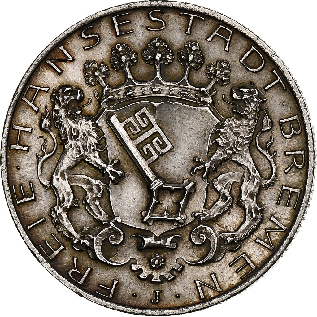 German States, BREMEN, 2 Mark, 1904, Hamburg, Silver, AU(50-53), KM:250