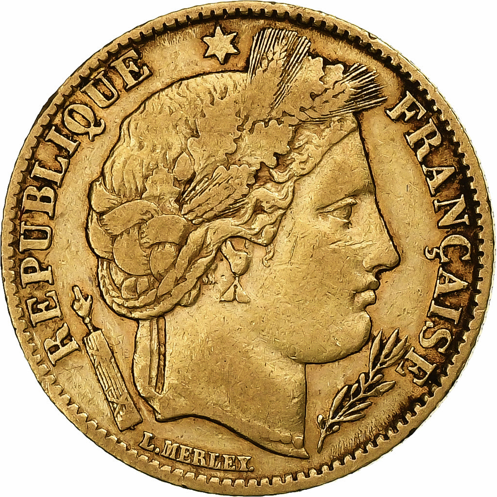França, 10 Francs, Cérès, 1851, Paris, Dourado, VF(30-35), Gadoury:1012