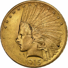 Verenigde Staten, 10 Dollars, Indian Head, 1915, Philadelphia, Goud, PR, KM:130
