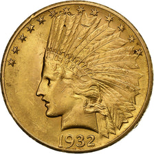 États-Unis, 10 Dollars, Indian Head, 1932, Philadelphie, Or, SUP, KM:130