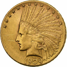 Estados Unidos da América, 10 Dollars, Indian Head, 1909, Denver, Dourado