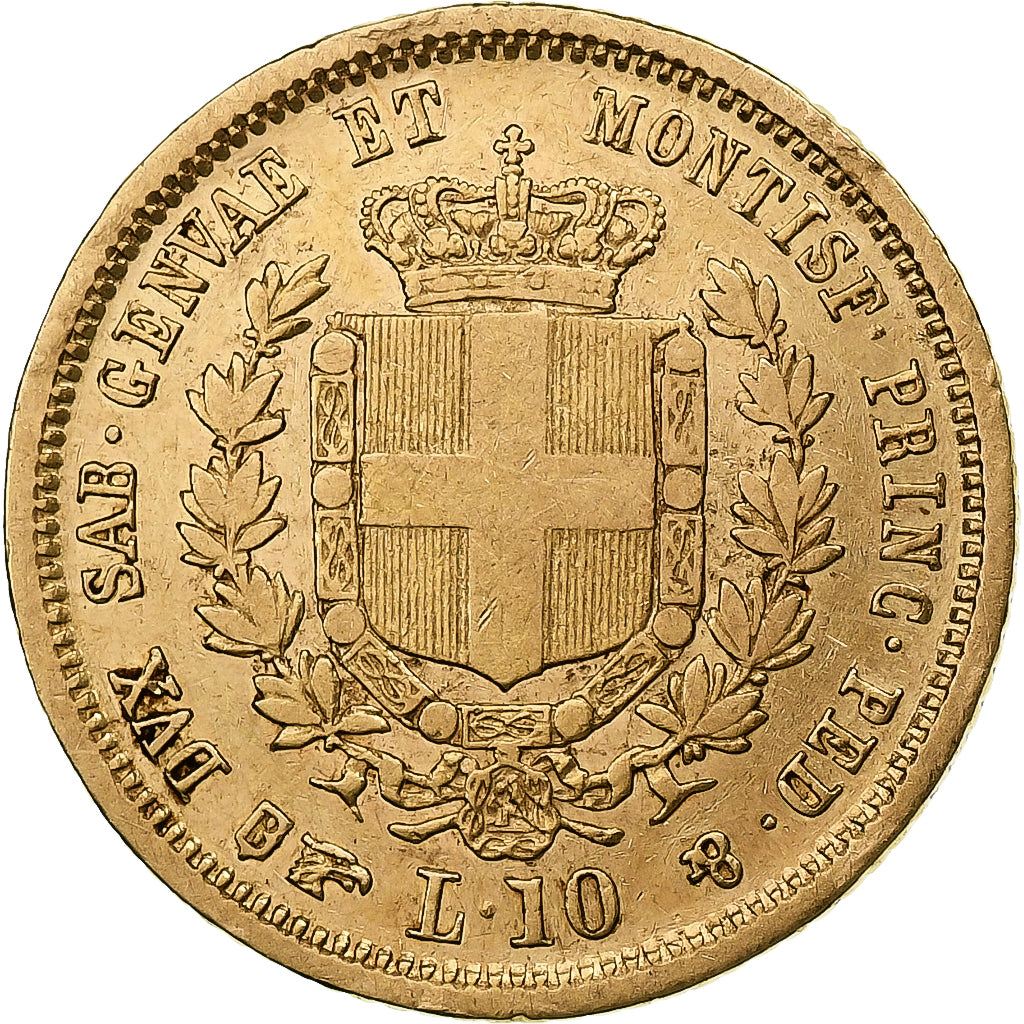 ITALIAN STATES, SARDINIA, Vittorio Emanuele II, 10 Lire, 1860, Torino, Very
