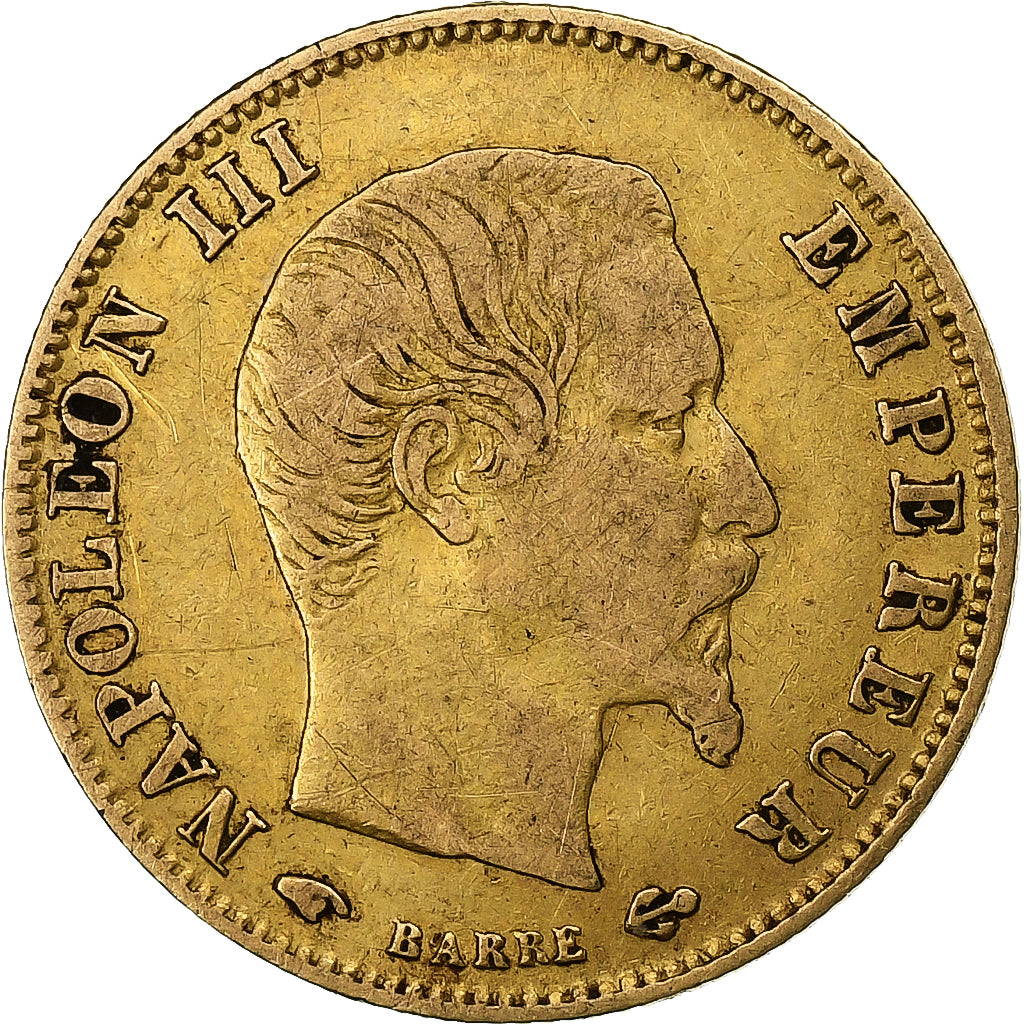 France, Napoléon III, 5 Francs, 1860, Paris, Or, TB+, Gadoury:1001, KM:787.1