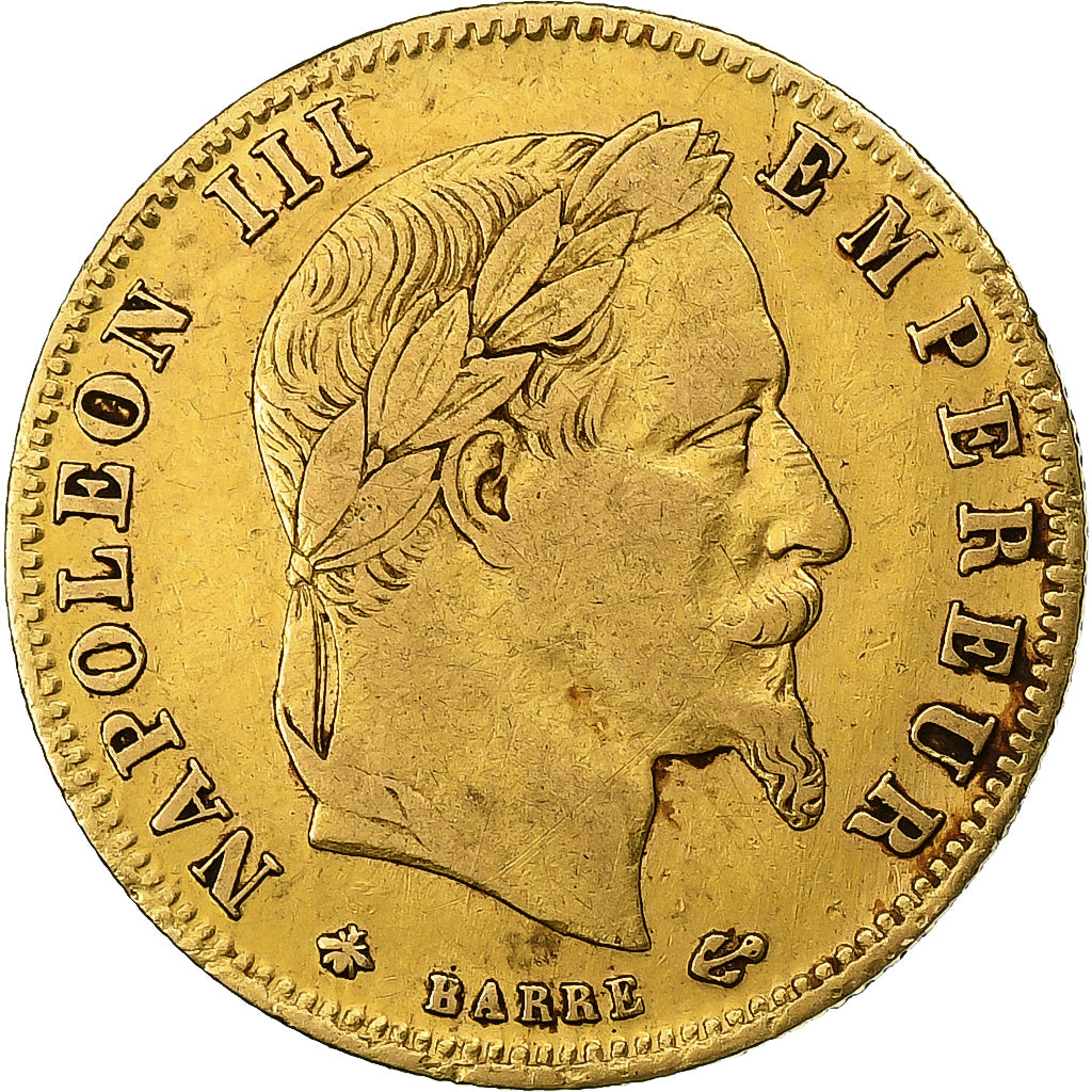 France, Napoleon III, 5 Francs, 1863, Paris, Gold, VF(30-35), Gadoury:1002