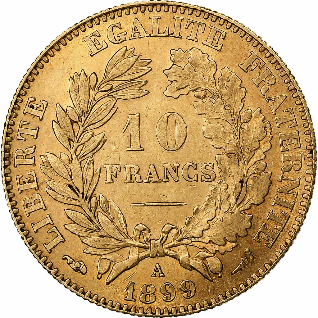 Francia, 10 Francs, Cérès, 1899, Paris, Oro, MBC+, Gadoury:1016, KM:830