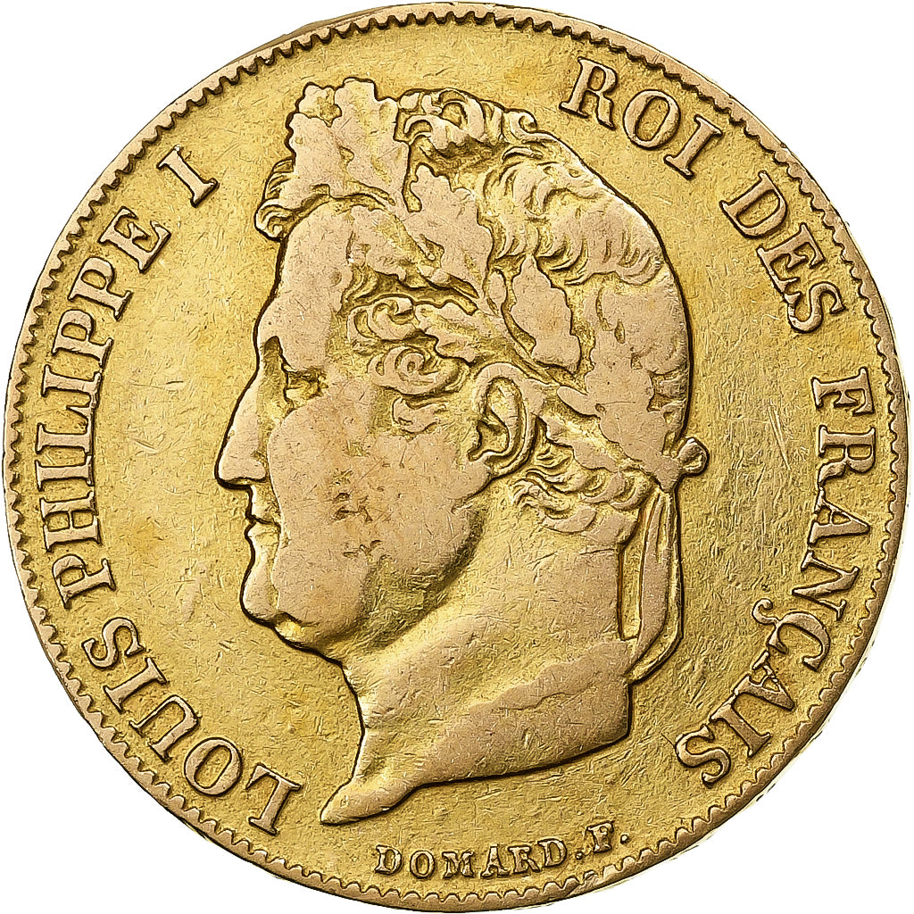 Francia, 20 Francs, Louis-Philippe, 1837, Paris, Oro, BC+, Gadoury:1031