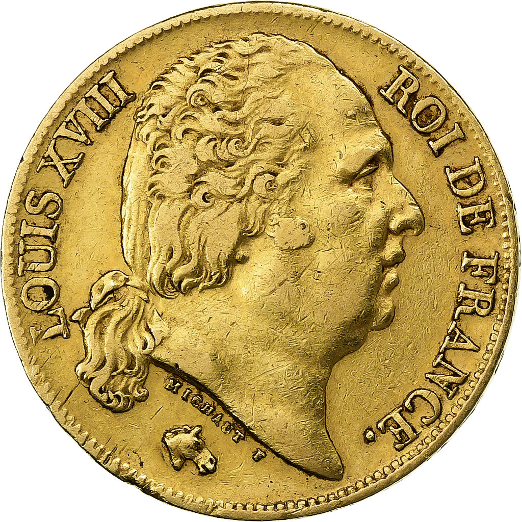 France, Louis XVIII, 20 Francs, 1818, Paris, Or, TTB, Gadoury:1028, KM:712.1