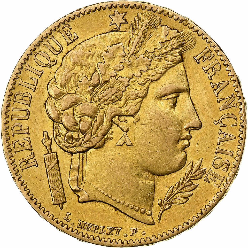 França, 20 Francs, Cérès, 1849, Paris, Dourado, AU(55-58), Gadoury:1059