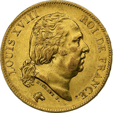 France, Louis XVIII, 40 Francs, 1818, Lille, Or, TTB+, Gadoury:1092, KM:713.6