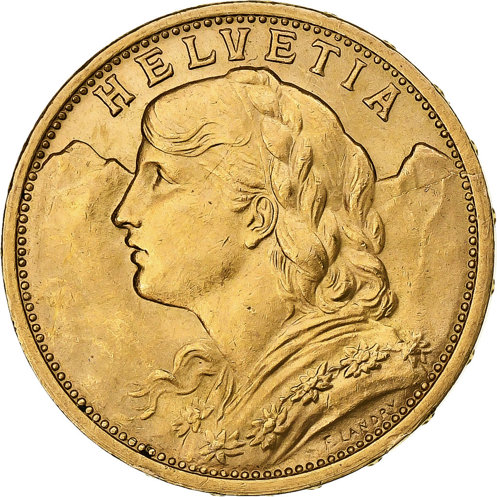 Suiza, 20 Francs, 1911, Bern, Oro, EBC, KM:35.1