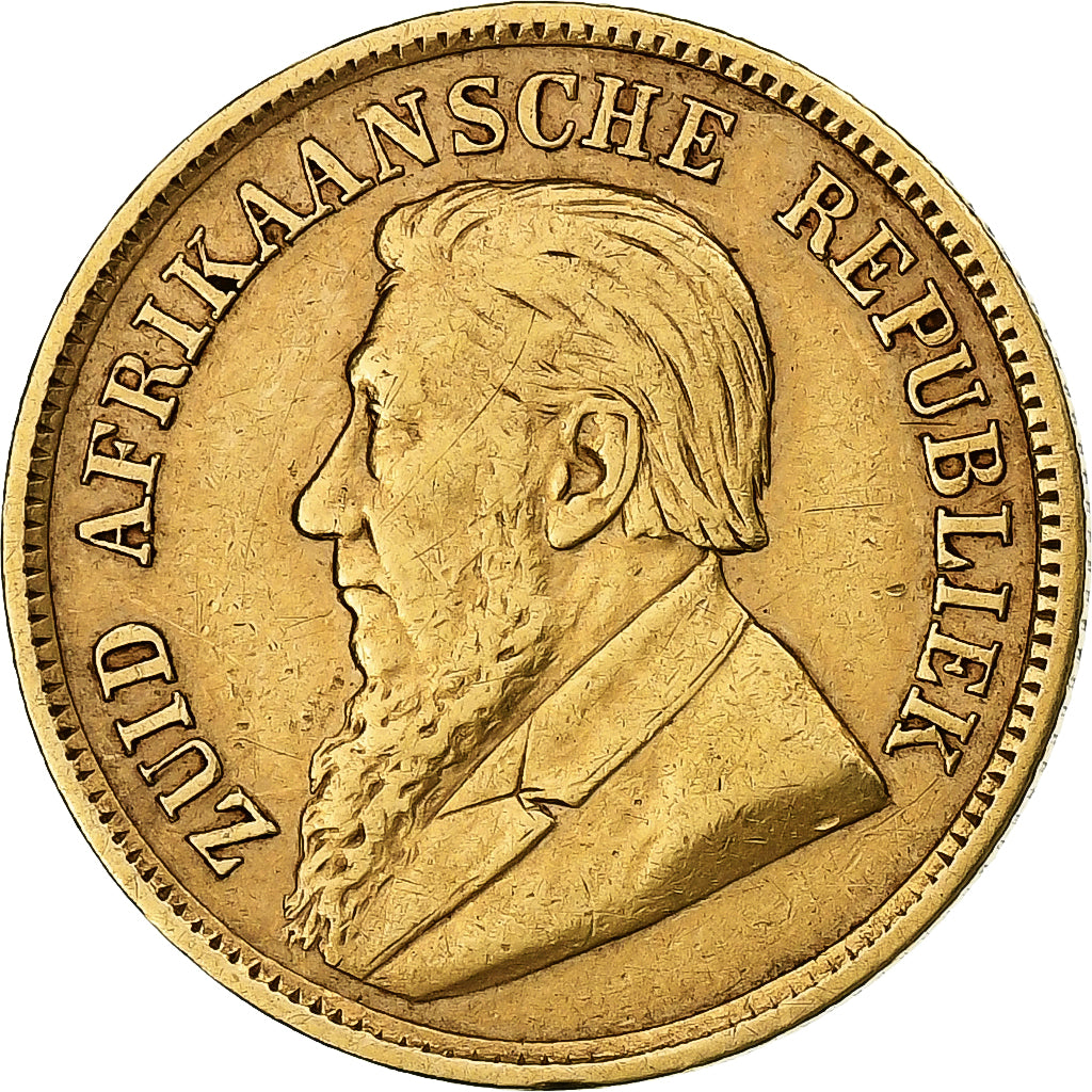 South Africa, 1/2 Pond, 1896, Gold, EF(40-45), KM:9.2