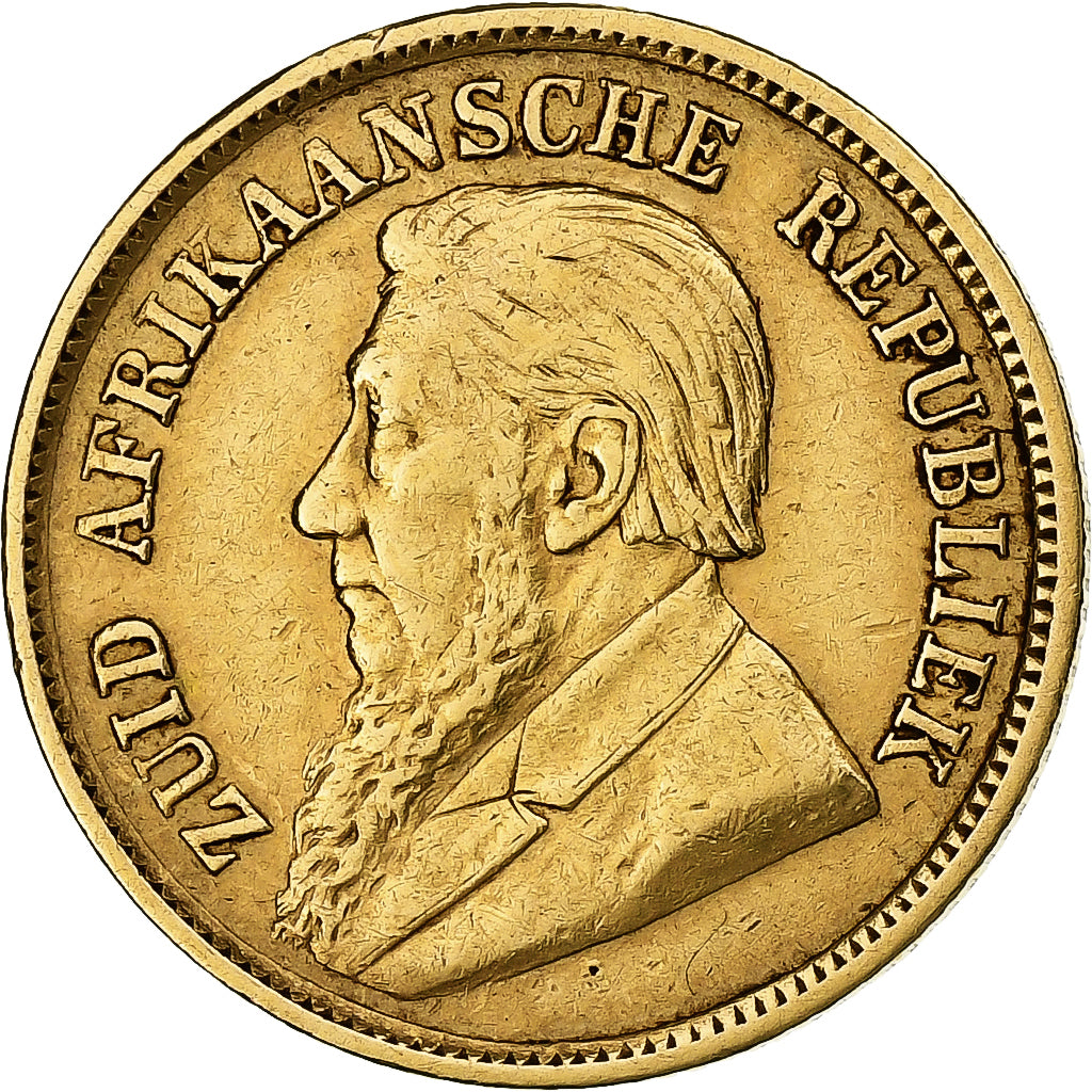 South Africa, 1/2 Pond, 1897, Gold, EF(40-45), KM:9.2