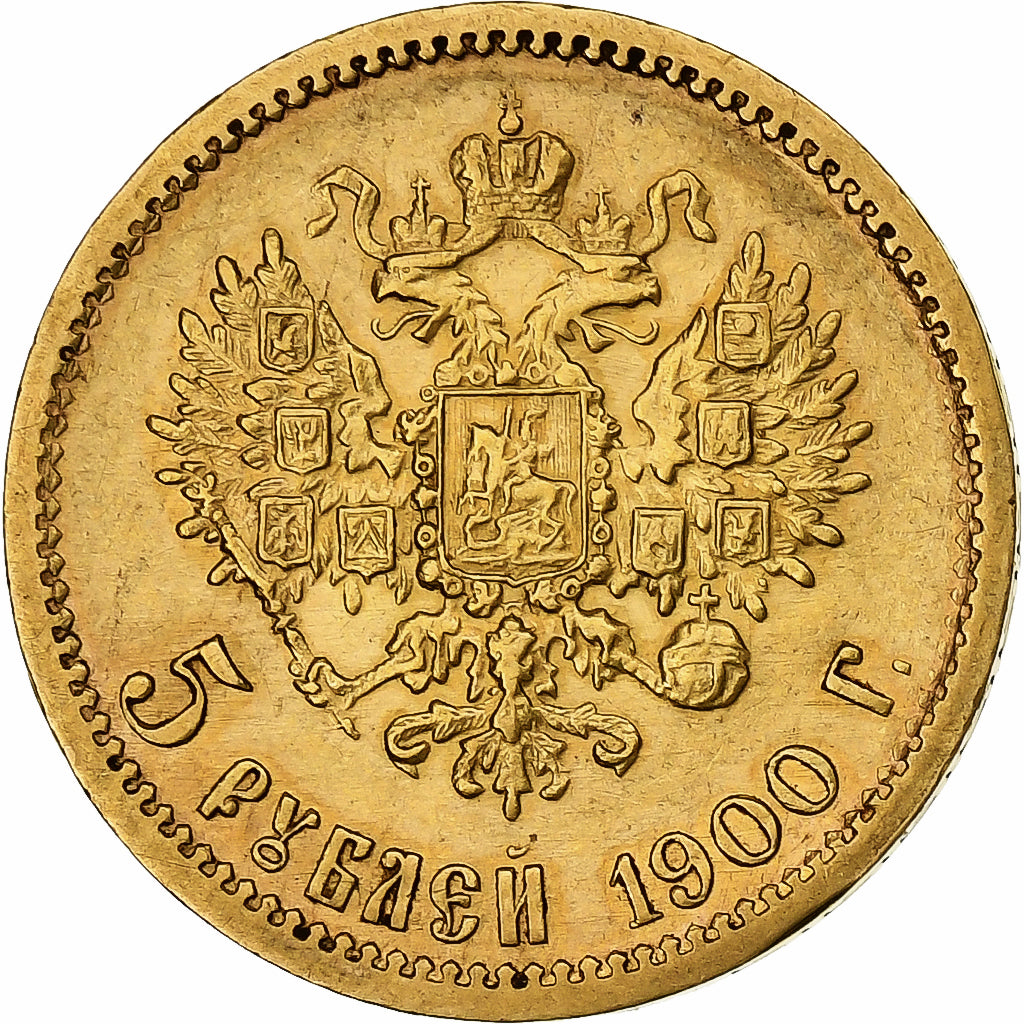 Russie, Nicholas II, 5 Roubles, 1900, St. Petersburg, Or, TTB+, KM:62