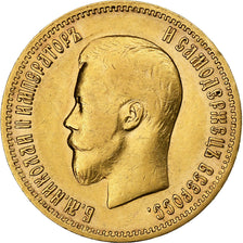 Russia, Nicholas II, 10 Roubles, 1899, St. Petersburg, Gold, AU(50-53), KM:64