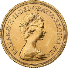 Grã-Bretanha, Elizabeth II, Sovereign, 1980, Dourado, AU(55-58), KM:919