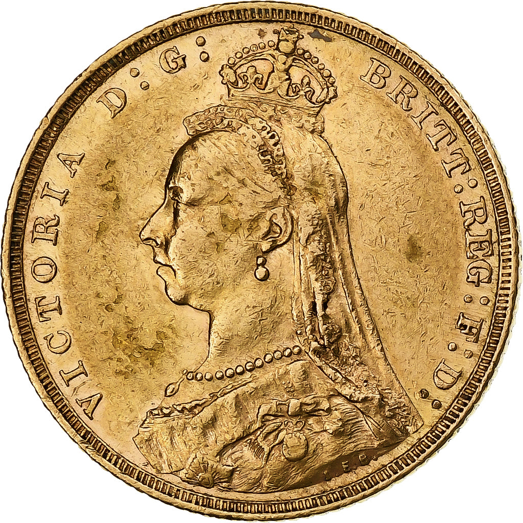 Australia, Victoria, Sovereign, 1889, Melbourne, Gold, AU(55-58), KM:10