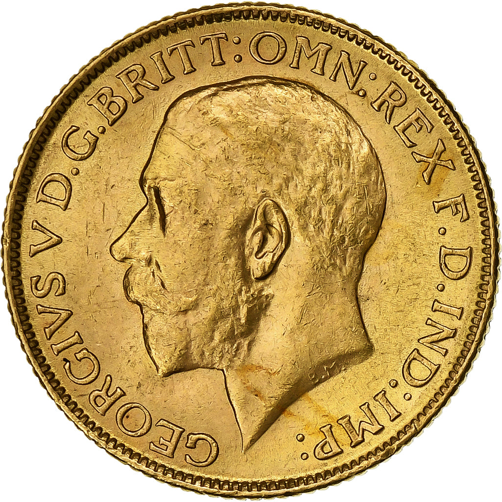 INDIA - BRITANNICA, George V, Sovereign, 1918, Bombay, Oro, SPL-, KM:525A