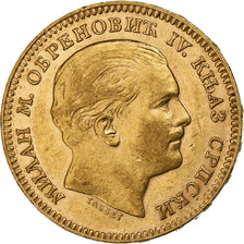 Serbia, Milan I, 20 Dinara, 1879, Paris, Gold, EF(40-45), KM:14