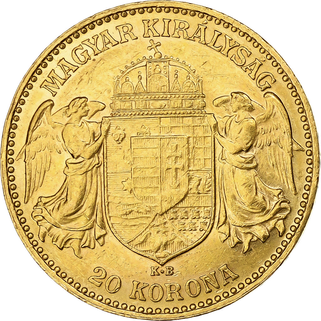 Hongrie, Franz Joseph I, 20 Korona, 1901, Kormoczbanya, Or, SUP, KM:486