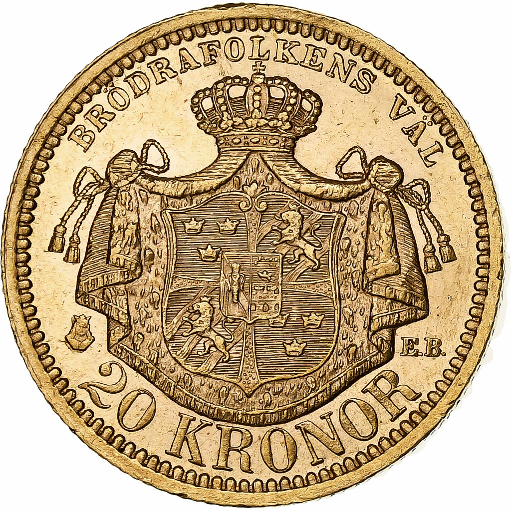 Schweden, Oscar II, 20 Kronor, 1878, Gold, VZ, KM:748