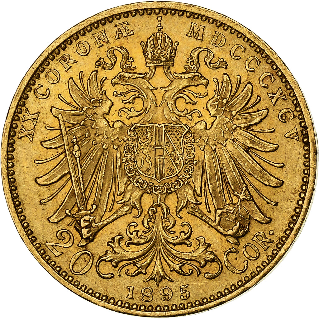 Áustria, Franz Joseph I, 20 Corona, 1895, Dourado, AU(50-53), KM:2806