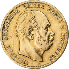 German States, PRUSSIA, Wilhelm I, 10 Mark, 1873, Berlin, Gold, VF(30-35)
