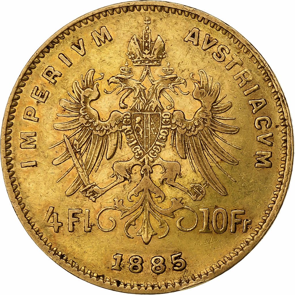 Austria, Franz Joseph I, 4 Florin 10 Francs, 1885, Gold, EF(40-45), KM:2260