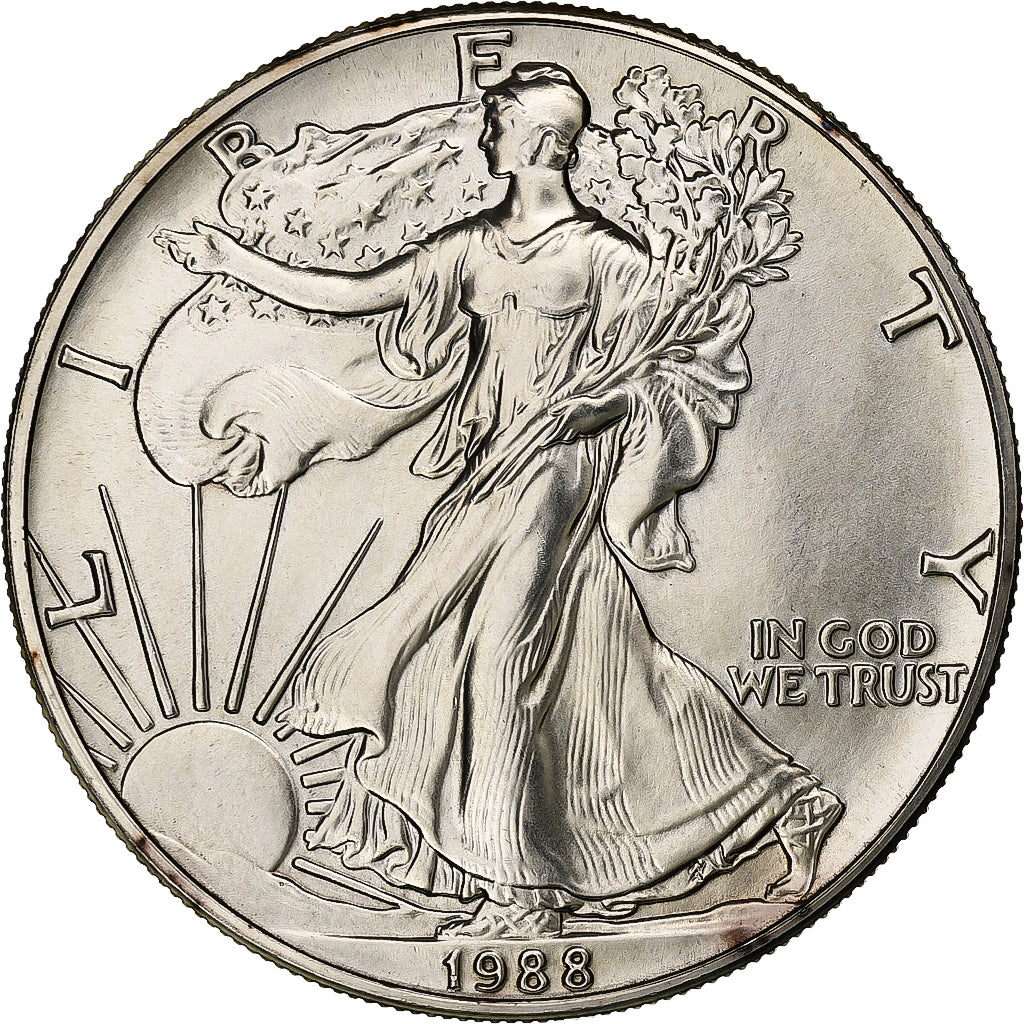 United States, Dollar, 1988, U.S. Mint, Silver, AU(55-58), KM:273