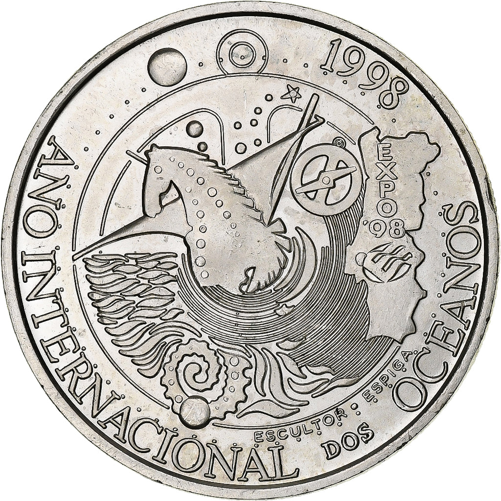 Portugal, 1000 Escudos, 1998, Lisbon, Srebro, AU(55-58), KM:707