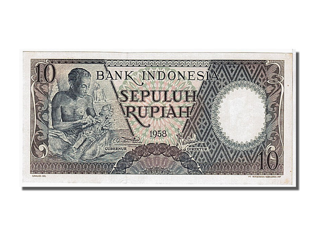 Geldschein, Indonesien, 10 Rupiah, 1958, UNZ