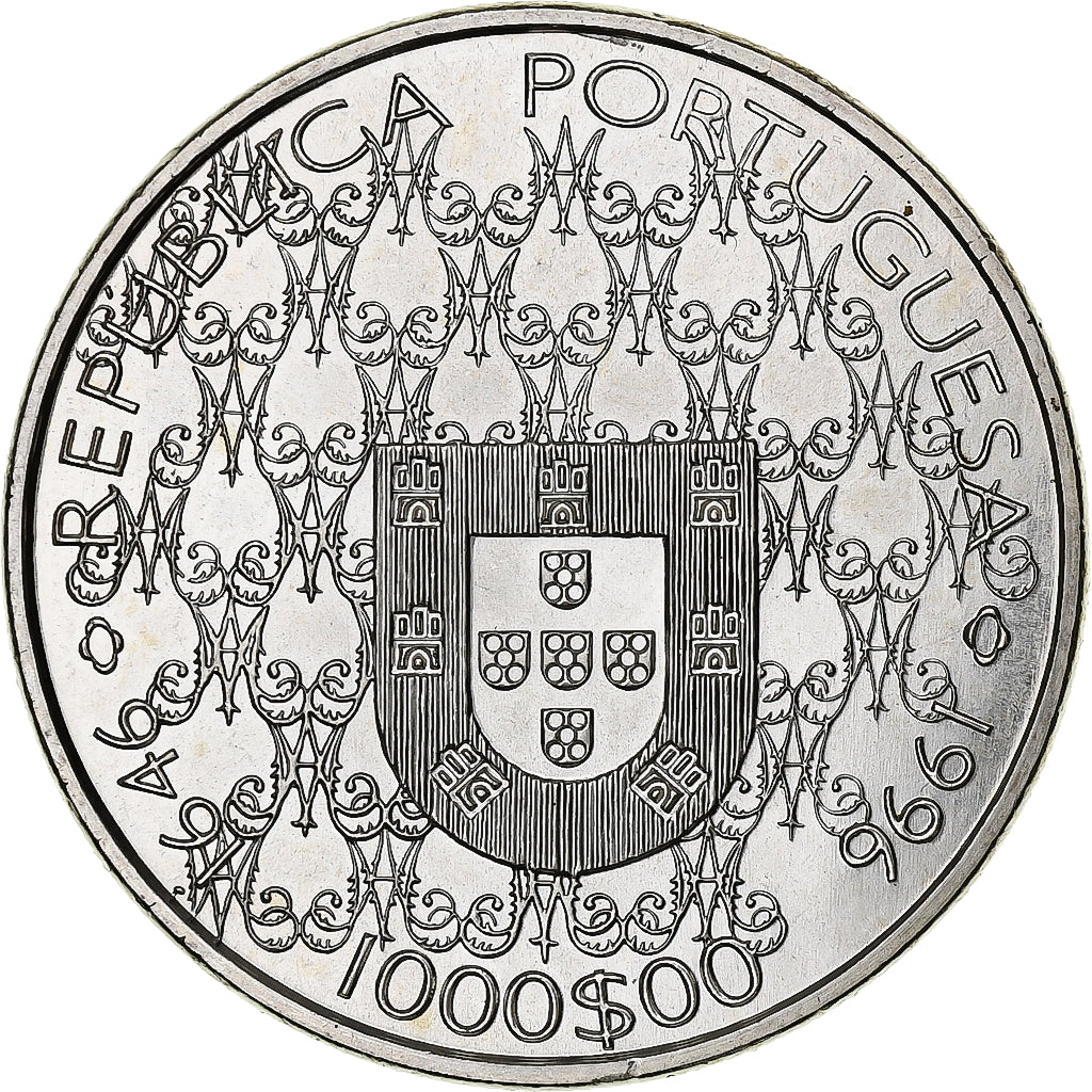 Portugal, 1000 Escudos, 1996, Lisbon, Silver, AU(55-58), KM:696