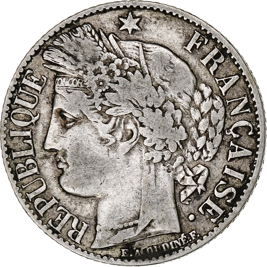 França, Franc, Cérès, 1894, Paris, Prata, VF(30-35), Gadoury:465a, KM:822.1