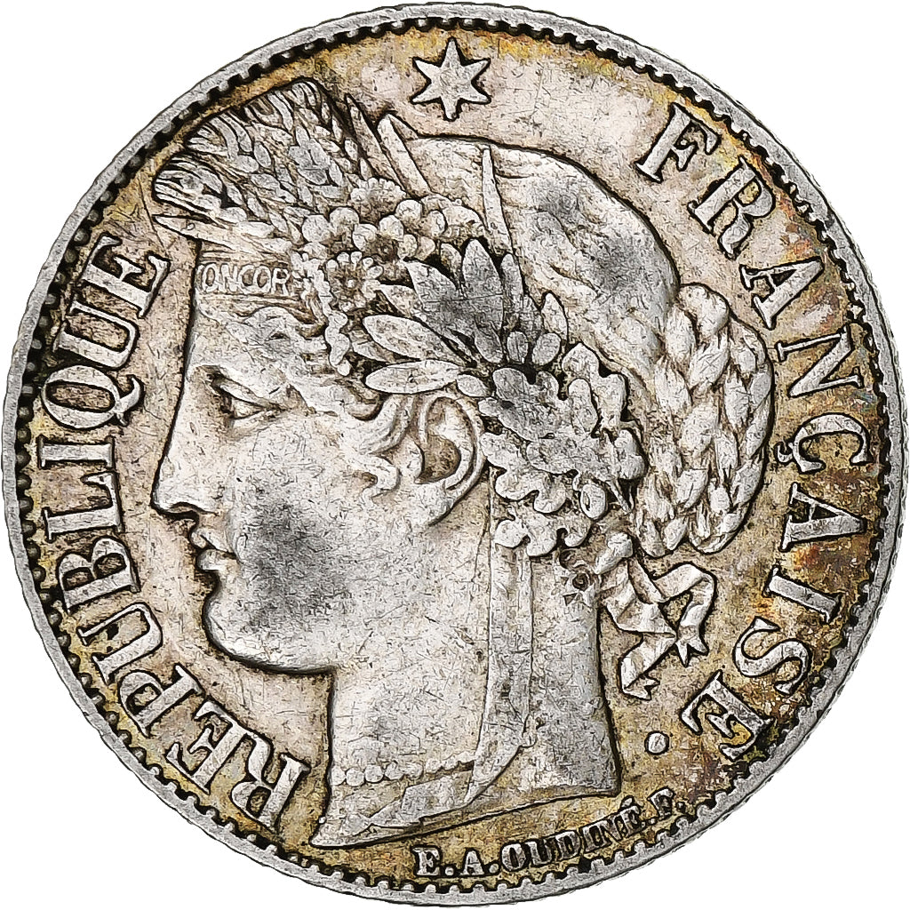 France, Franc, Cérès, 1888, Paris, Silver, EF(40-45), Gadoury:465a, KM:822.1