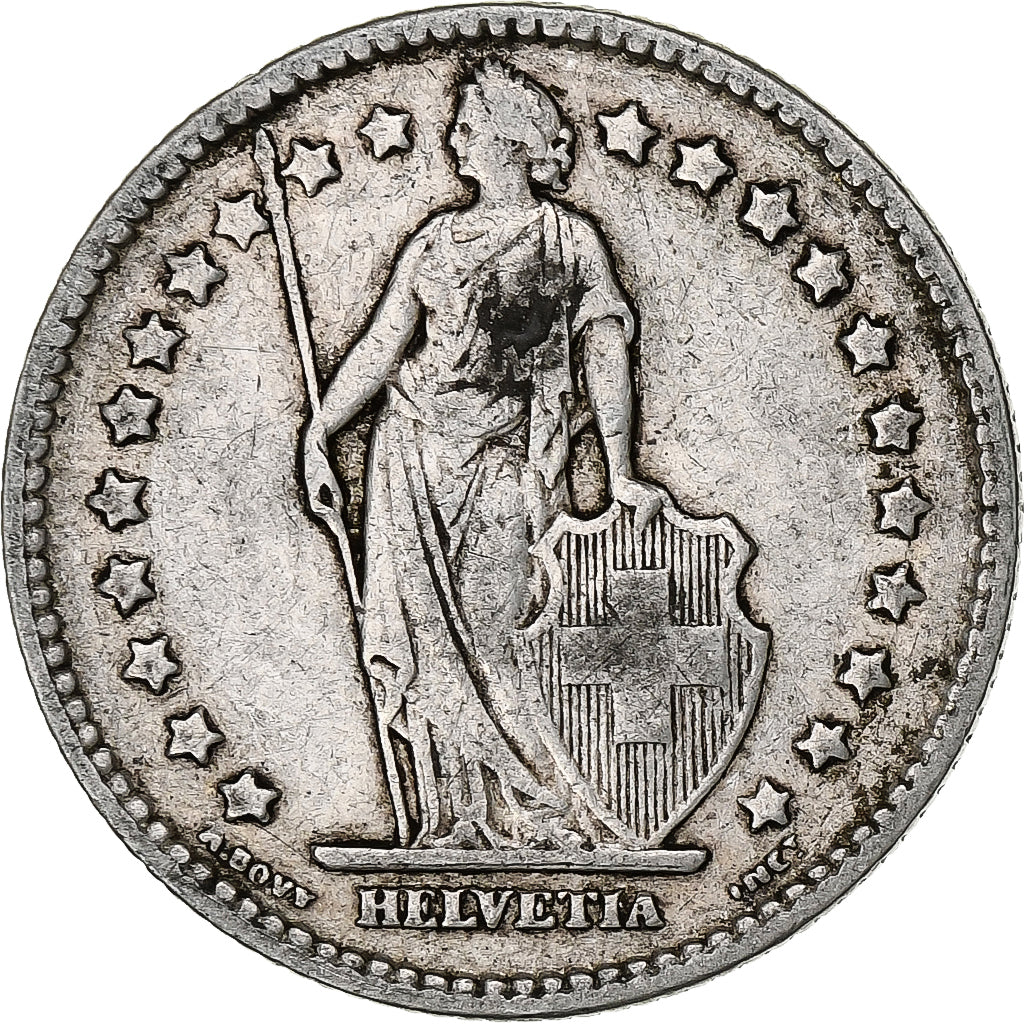 Suiza, Franc, 1906, Bern, Plata, BC+, KM:24