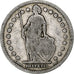 Suiza, Franc, 1880, Bern, Plata, BC+, KM:24
