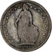Suiza, Franc, 1880, Bern, Plata, BC+, KM:24