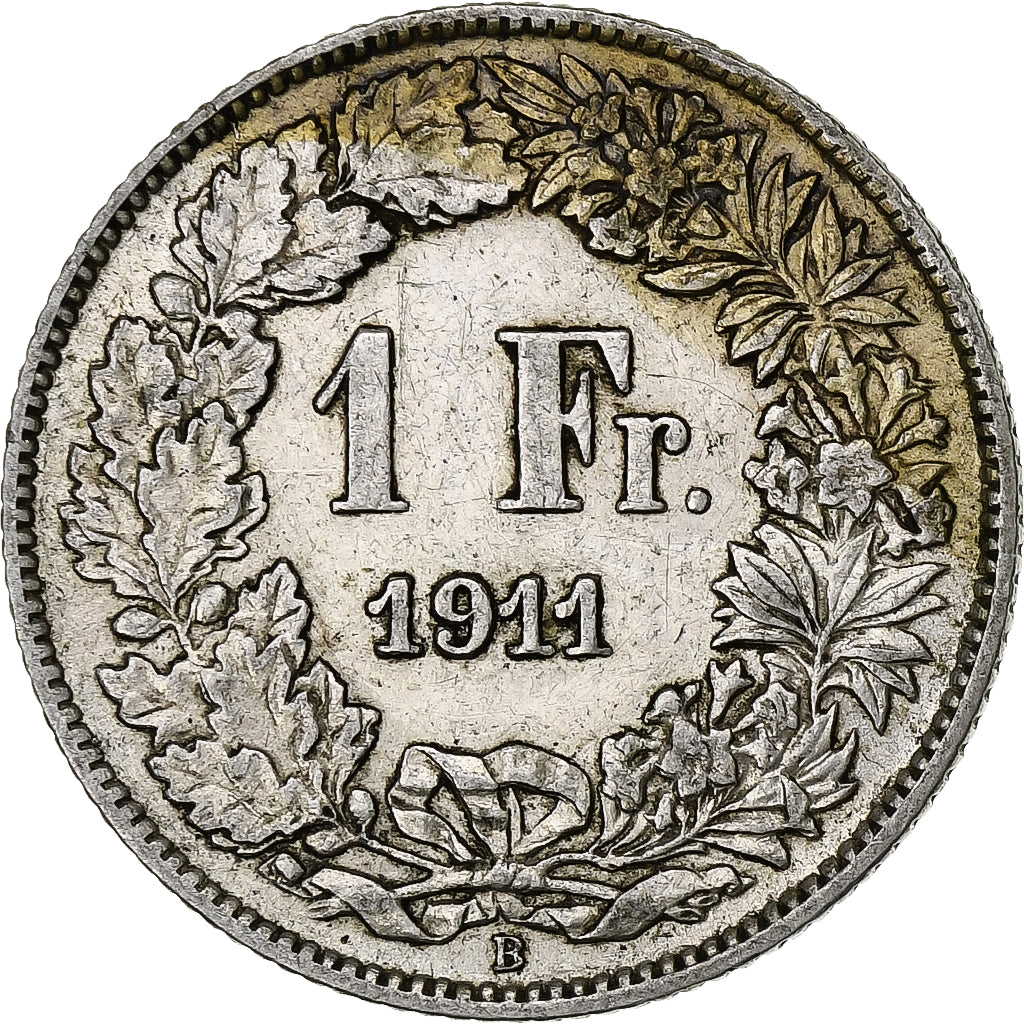 Suiza, Franc, 1911, Bern, Plata, MBC, KM:24