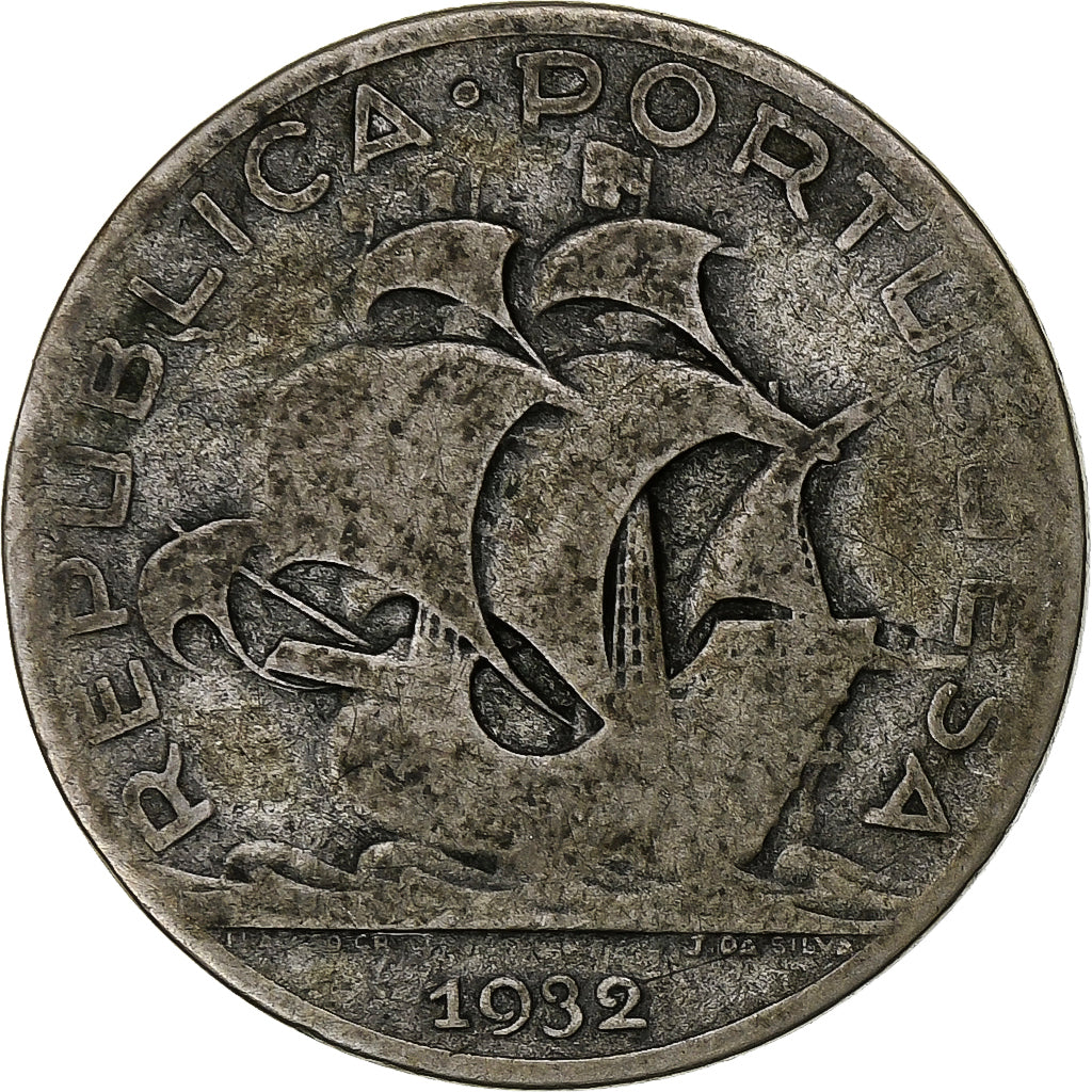 Portugal, 5 Escudos, 1932, Lisbon, Silver, F(12-15), KM:581