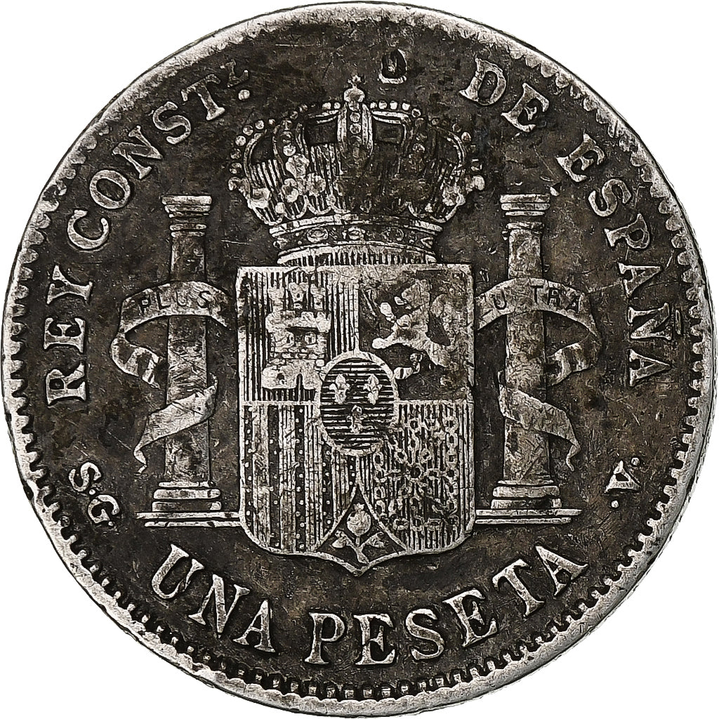 Spagna, Alfonso XIII, Peseta, 1899, Valencia, Argento, MB, KM:706