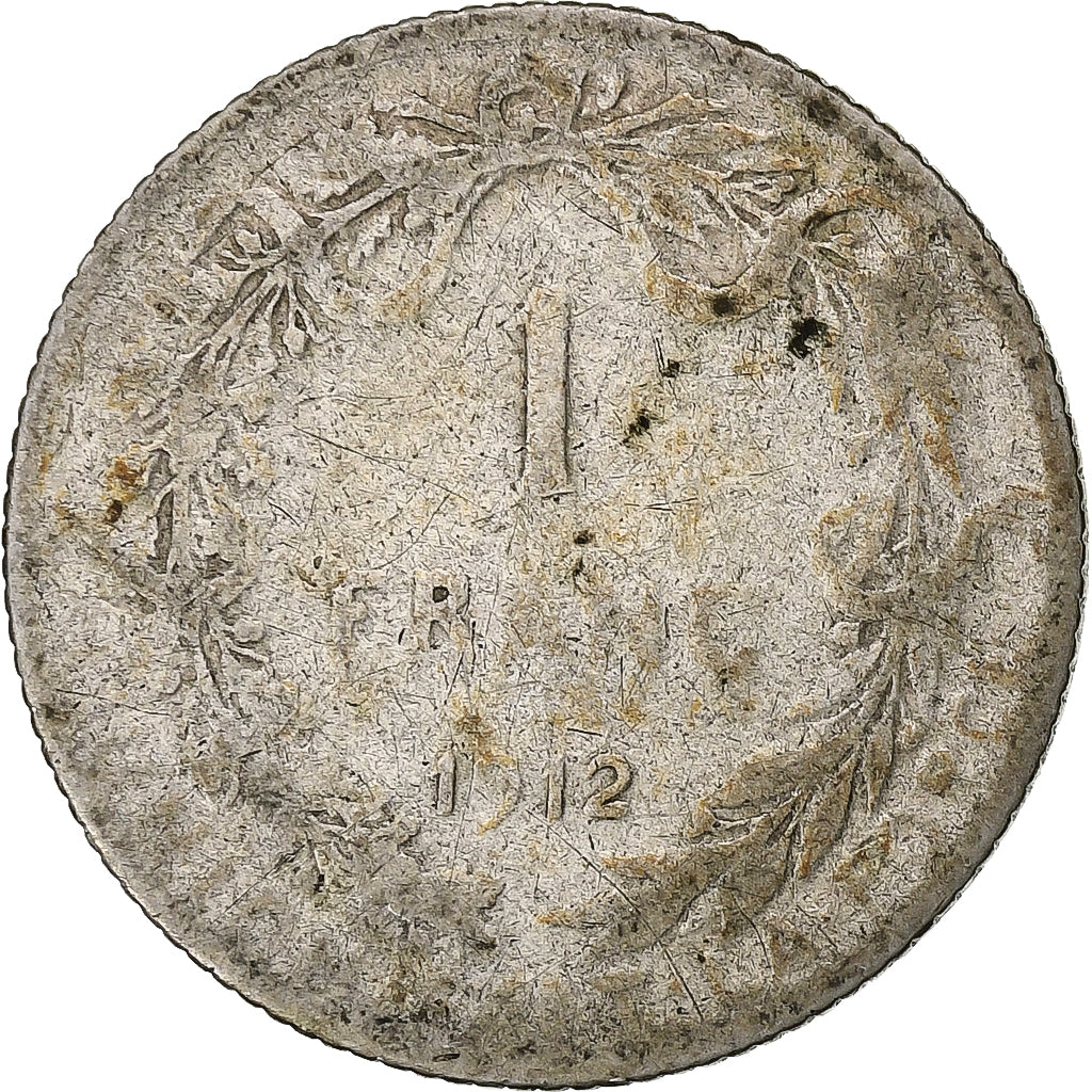 Belgium, Albert I, Franc, 1912, Silver, VF(20-25), KM:72