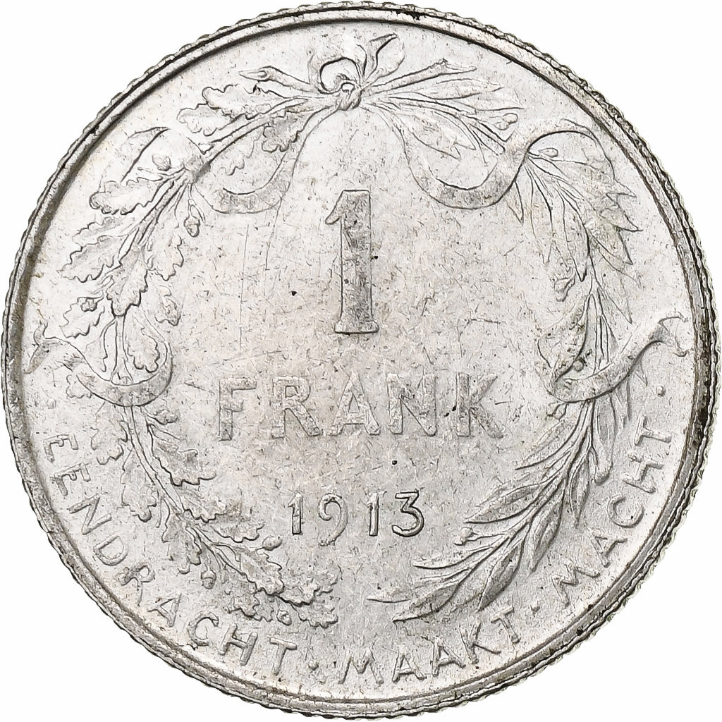 Bélgica, Albert I, Franc, 1913, Prata, EF(40-45), KM:73.1