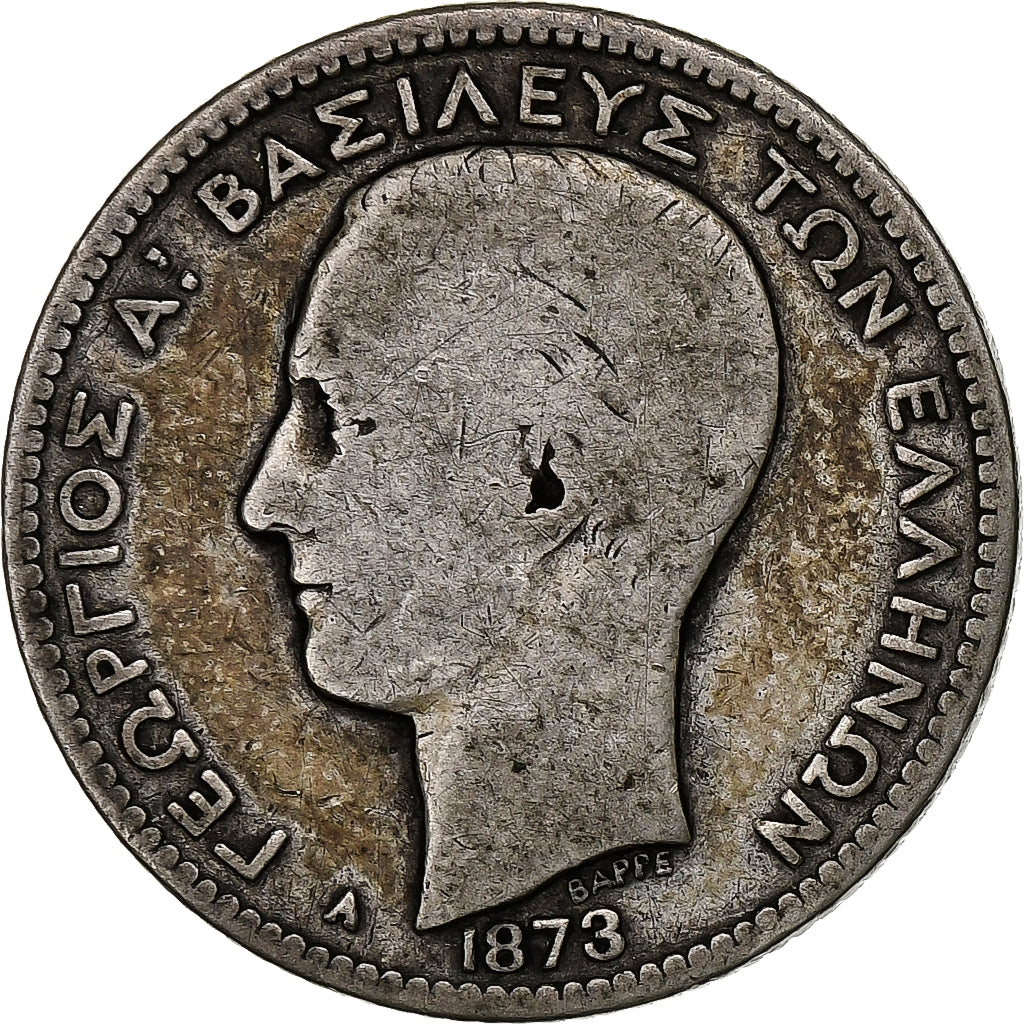 Greece, George I, Drachma, 1873, Paris, Silver, VF(20-25), KM:38